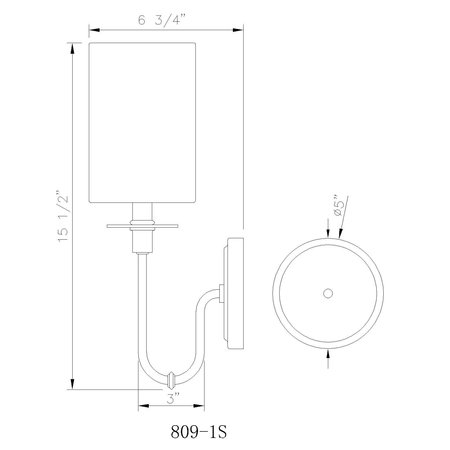 Z-Lite Ella 1 Light Wall Sconce, Rubbed Brass & White 809-1S-RB-WH